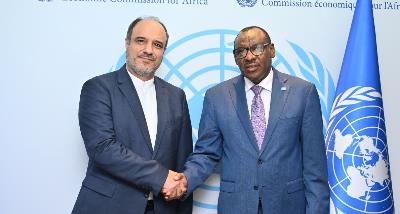 Meeting of H.E. Ali akbar Ambassador I.R . of Iran to Ethiopia with Mr. Clavere Gatete